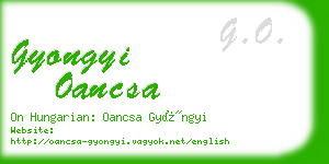 gyongyi oancsa business card